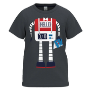Gray Cotton Short Sleeve T-Shirt for Boys | Fun Robot Graphic Casual Tee | 1121