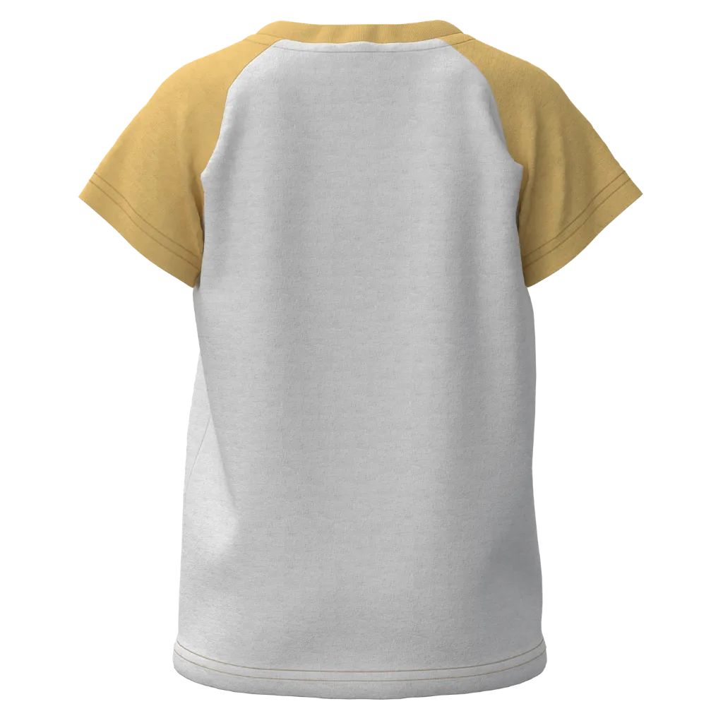 White & Mustard Cotton Short Sleeve T-Shirt for Boys | Dance Mode Dino Graphic Summer Tee | 1132