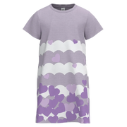Purple Cotton Short Sleeve Frock with Panty for Girls | Sweet Heart Print Casual Dress Set | 1191