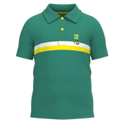 Green Striped Boys Polo Shirt | Kids Cotton Polo T-Shirt | Casual Smart Kidswear | 1216