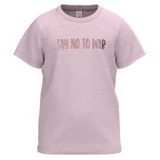 Pink Cotton Short Sleeve T-Shirt for Girls | Say No to War Graphic Tee | 1439