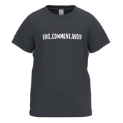 Charcoal Grey Statement Boys T-Shirt | “Like, Comment, Avoid” Graphic Tee | Premium Cotton Kidswear | 1459