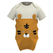 Yellow Cotton Short Sleeve Romper for Boys | Cute Tiger Baby Romper | 1470