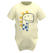 Cream Cotton Short Sleeve Romper for Boys | Cute Dinosaur Baby Romper | 1471