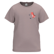 Brown Cotton Short Sleeve T-Shirt for Boys | Minimal Dinosaur Graphic Casual Tee | 1486