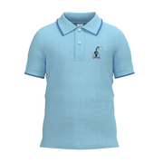 Wan Blue Boys Polo Shirt | Smart Casual Cotton Polo | Soft Summer Kids Wear | 1493