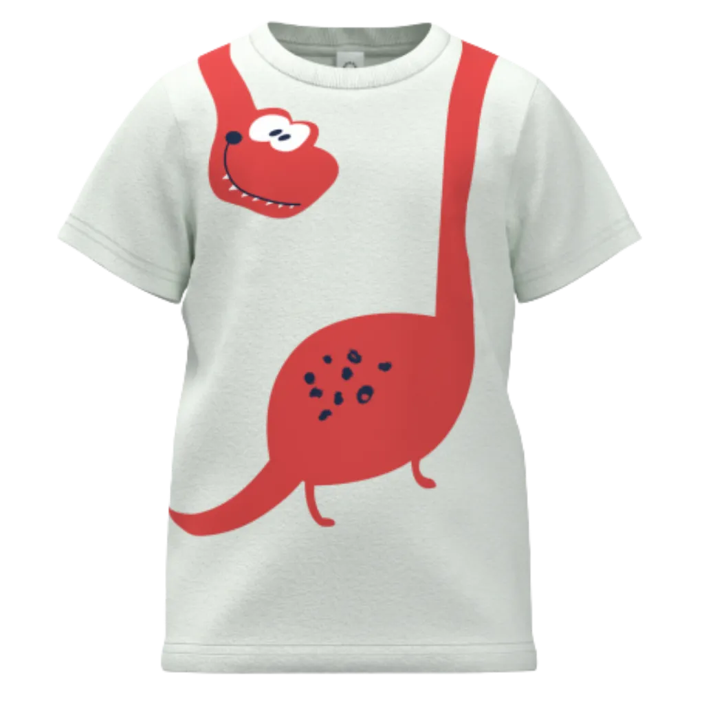 Ash Cotton Short Sleeve T-Shirt for Boys | Dinosaur Graphic Soft Everyday Tee | 1576