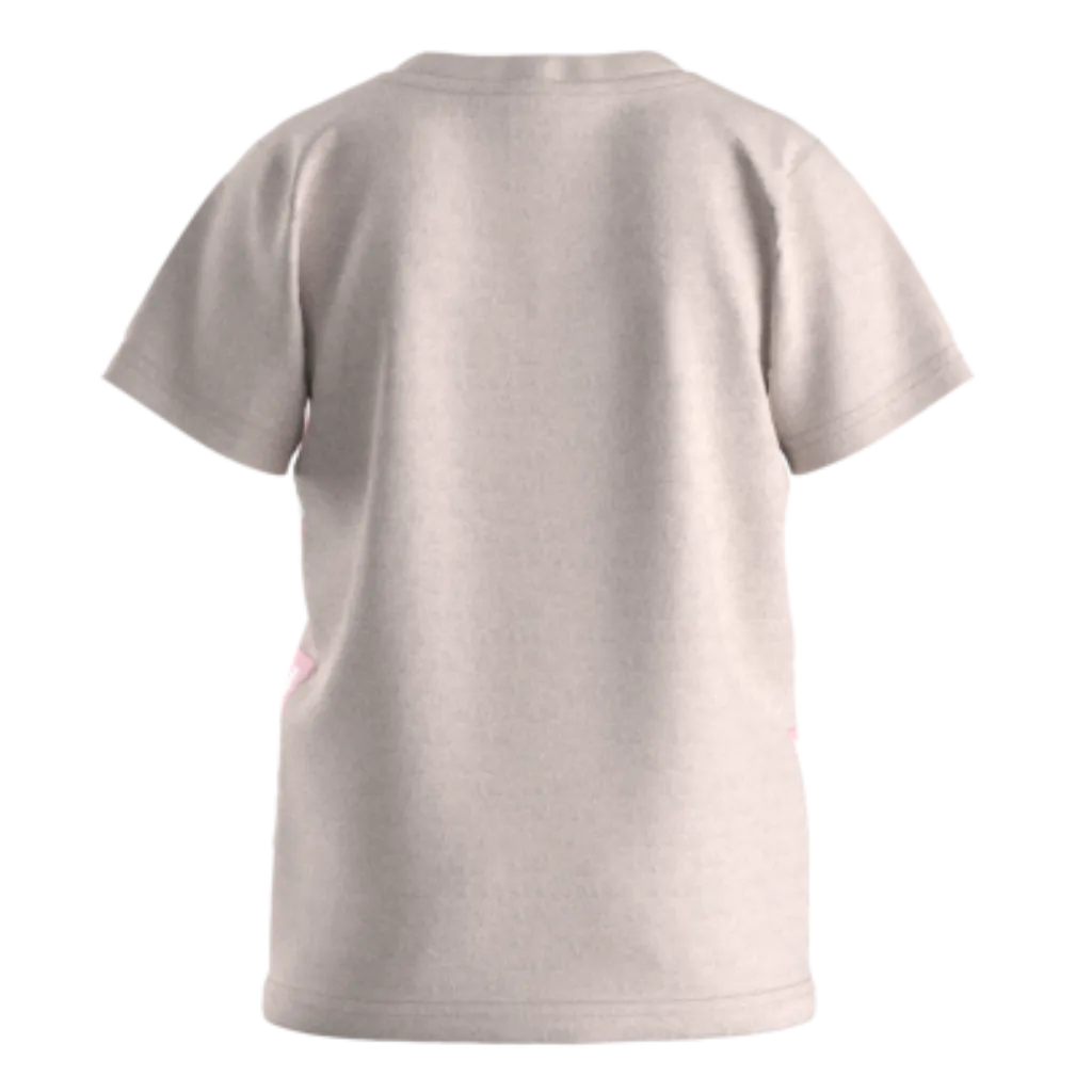 মেয়েদের জন্য গোলাপী সুতির ছোট হাতা টি-শার্ট | কিউট ক্যাট গ্রাফিক বাচ্চাদের টি-শার্ট | ১৬০৩