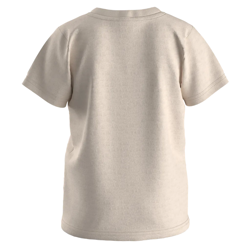 Beige Cotton Short Sleeve T-Shirt for Girls | Cute Bunny Graphic Kids Tee | 1614