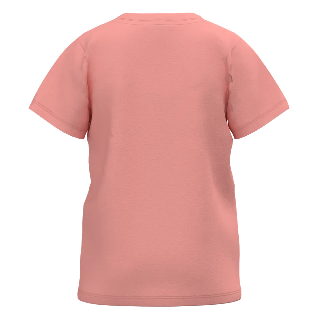 Peach Cotton Short Sleeve T-Shirt for Girls | Cute Bunny “HOP” Graphic Tee | 1615