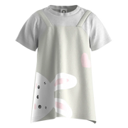 মেয়েদের জন্য বেগুনি অ্যাশ কটন শর্ট স্লিভ লেয়ার্ড ফ্রক | কিউট বানি গ্রাফিক বেবি ড্রেস | ১৬১৬