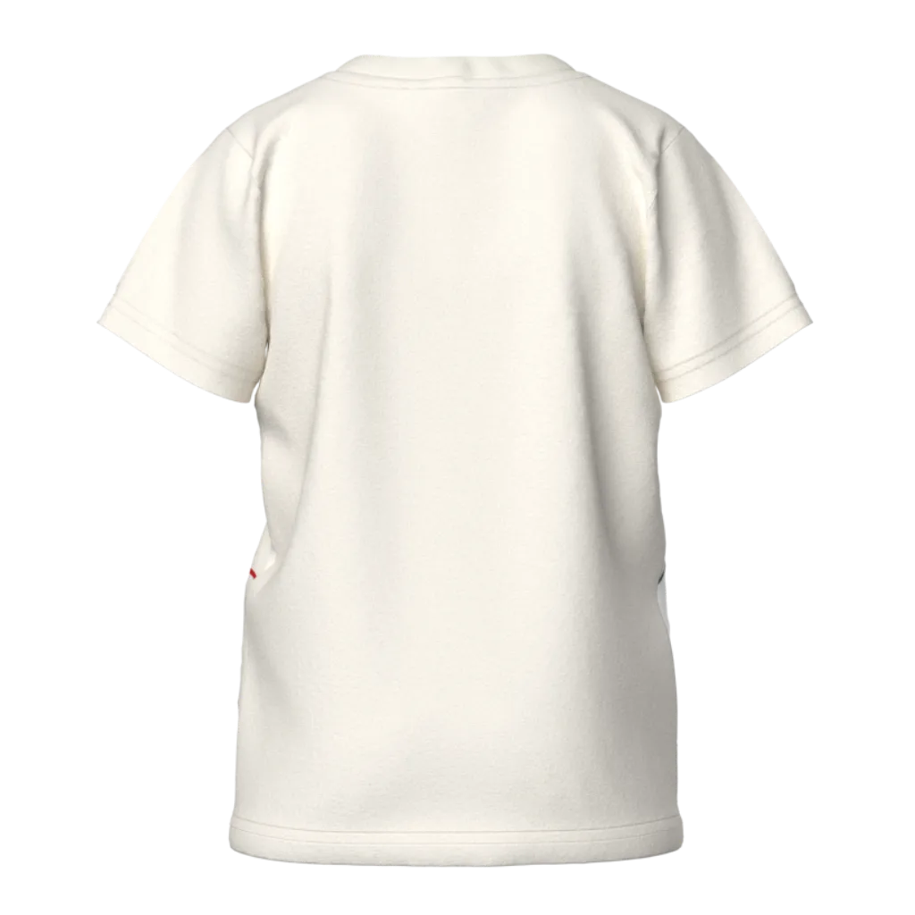 White Pohela Boishakh Girls T-Shirt | Kids Bengali New Year Outfit | Kite & Cat Graphic Festive Tee | 1629