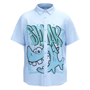 Blue Cotton Short Sleeve Shirt for Boys | Soft Summer Button-Down Shirt | 1660