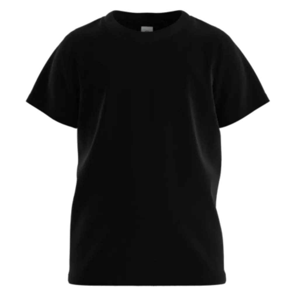 Black Cotton Short Sleeve T-Shirt for Boys | Classic Plain Kids Tee | 1686A