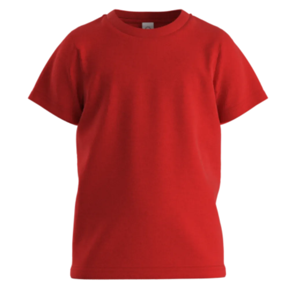 Red Cotton Short Sleeve T-Shirt for Boys | Classic Plain Kids Tee | 1686B