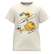 ছেলেদের জন্য অ্যাশ কটন শর্ট স্লিভ টি-শার্ট | লেটস ফ্লাই হেলিকপ্টার গ্রাফিক কিডস টি-শার্ট | ১৮২৪