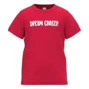 Red Cotton Short Sleeve T-Shirt for Boys | Dream Chaser Graphic Kids Tee | 1828