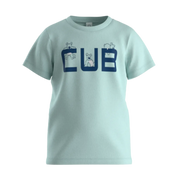 Sky Blue Boys Graphic T-Shirt | "CUB" Bear Print Casual Tee | Soft Cotton Half Sleeve Everyday T-Shirt | 1829