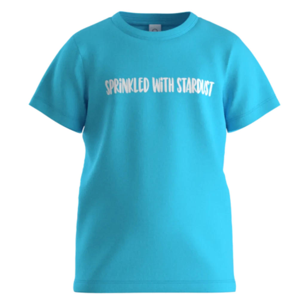 Blue Cotton Short Sleeve T-Shirt for Boys | Stardust Graphic Summer Tee | 1839