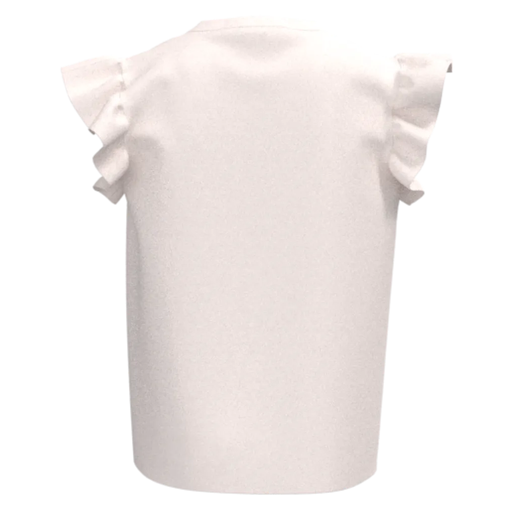 মেয়েদের জন্য গোলাপী সুতির ফ্লাটার স্লিভ টি-শার্ট | কিউট বানি বেলুন কিডস টি | ১৮৪৬