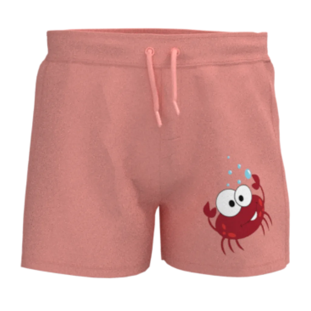 Blush Crab Print Boys Shorts | Kids Cotton Casual Shorts | Cute Cartoon Short Pant | 1856