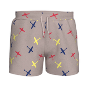 Brown Airplane Print Boys Shorts | Kids Cotton Casual Shorts | All-Over Plane Pattern Short Pant | 1857