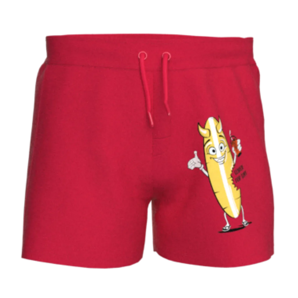 Red Cartoon Print Boys Shorts | Kids Cotton Casual Shorts | Fun Character Short Pant | 1861