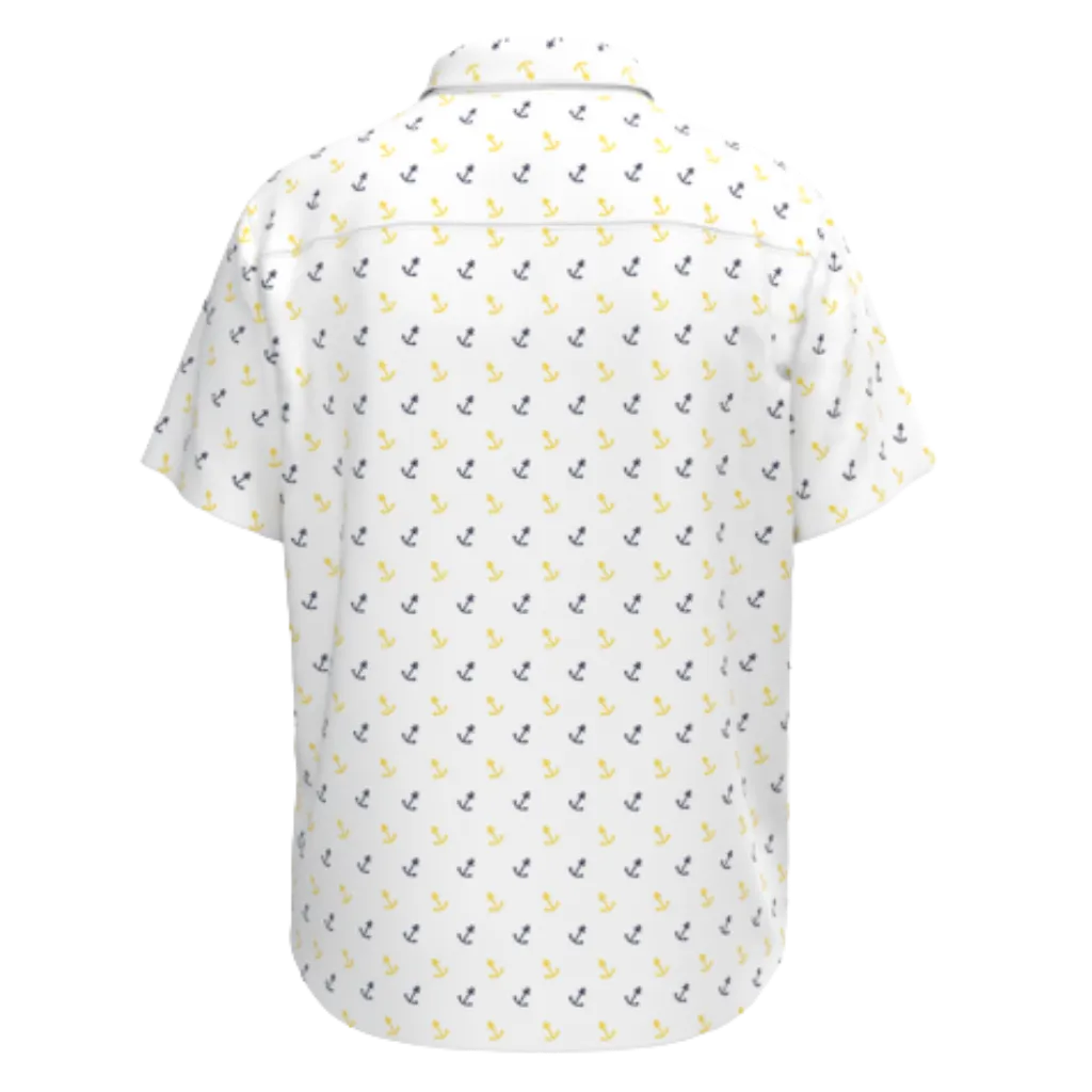 Ash Cotton Short Sleeve Shirt for Boys | Anchor Print Casual Summer Shirt | Smart Everyday Wear | 1870
