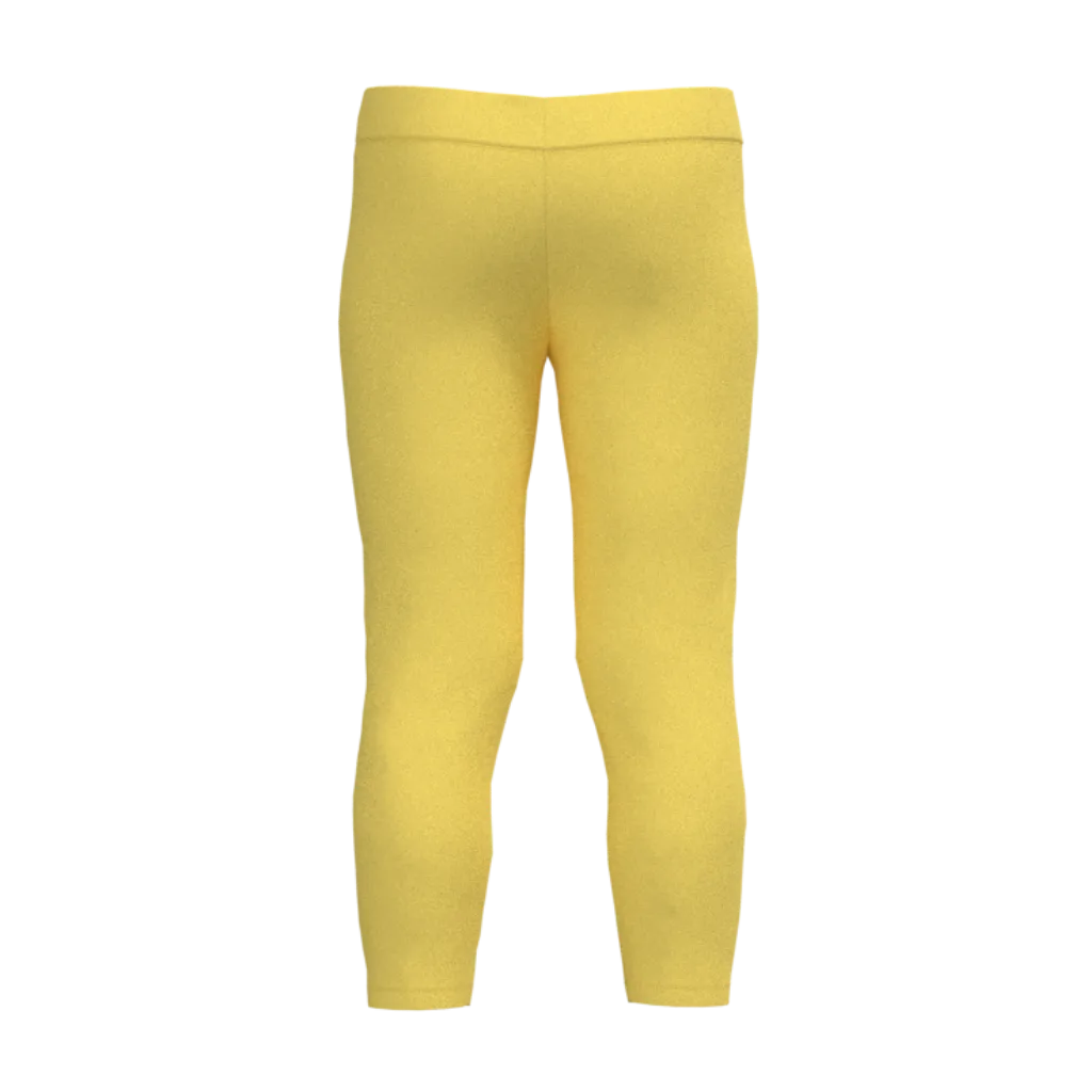 Yellow Girls Printed Leggings | Cute Smiley Character Stretch Leggings | Soft Cotton Everyday Wear for Girls | 1875