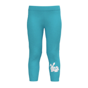 Cyan Girls Printed Leggings | Cute Bunny Graphic Stretch Leggings | Soft Cotton Everyday Wear for Girls | 1877