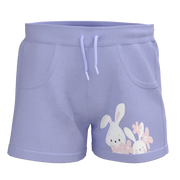 Purple Bunny Print Girls Shorts | Kids Cotton Casual Short Pant | Cute Rabbit Summer Shorts | 1880