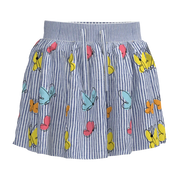Blue Striped Butterfly Girls Skirt | Kids Cotton Summer Skirt | Colorful Butterfly Print Skirt | 1891
