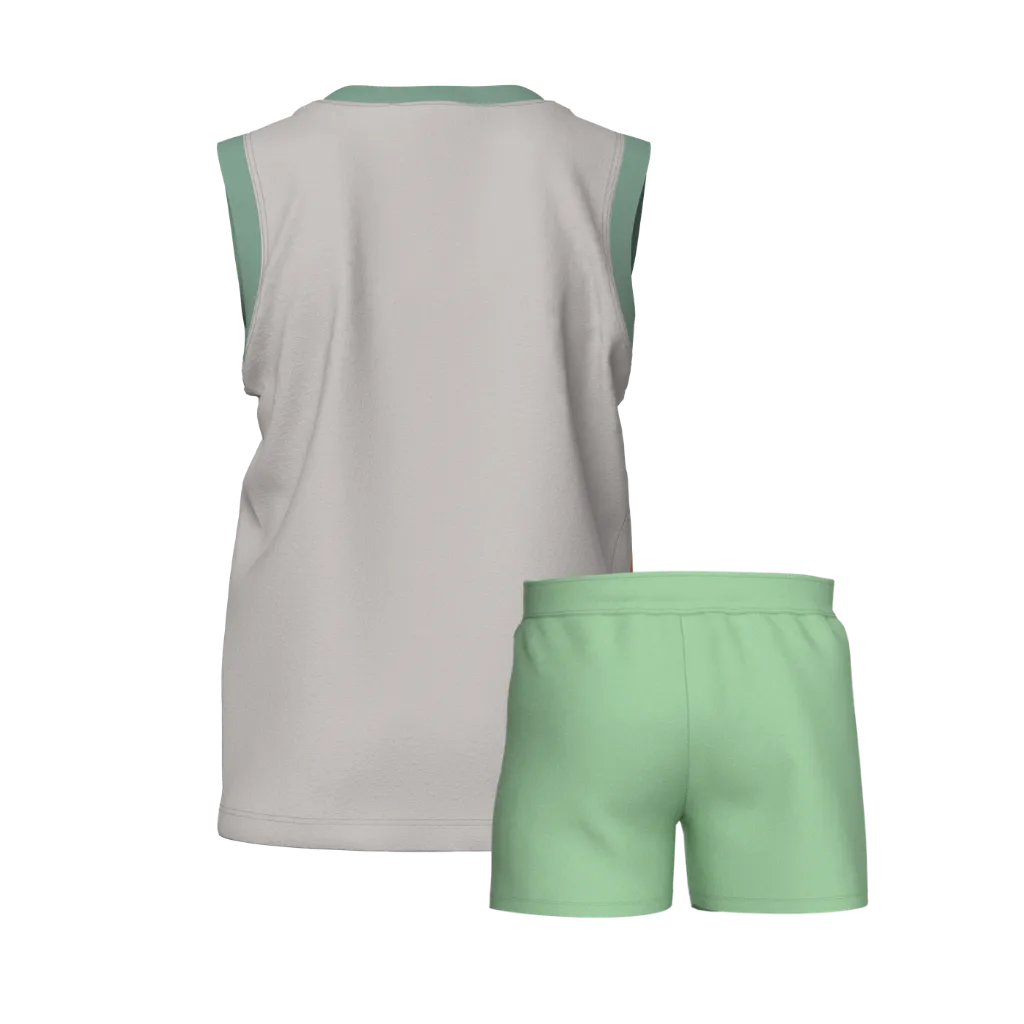 Ash Boys Sleeveless Co-Ord Set | Hot Air Balloon Print Summer Outfit | Soft Cotton Tank Top & Shorts Set | 1896