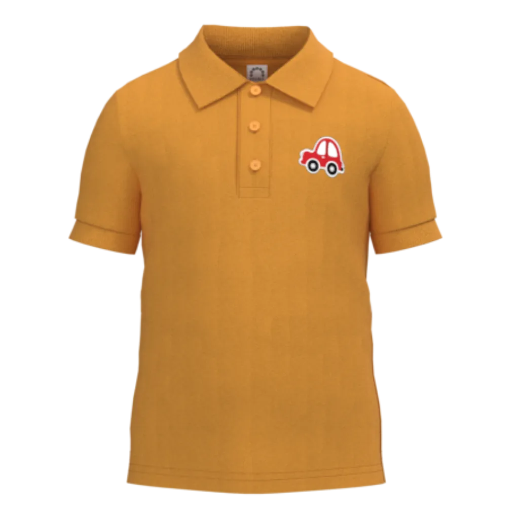 Yellow Cotton Short Sleeve Polo Shirt for Boys | Smart Casual Kids Polo Tee | 1912