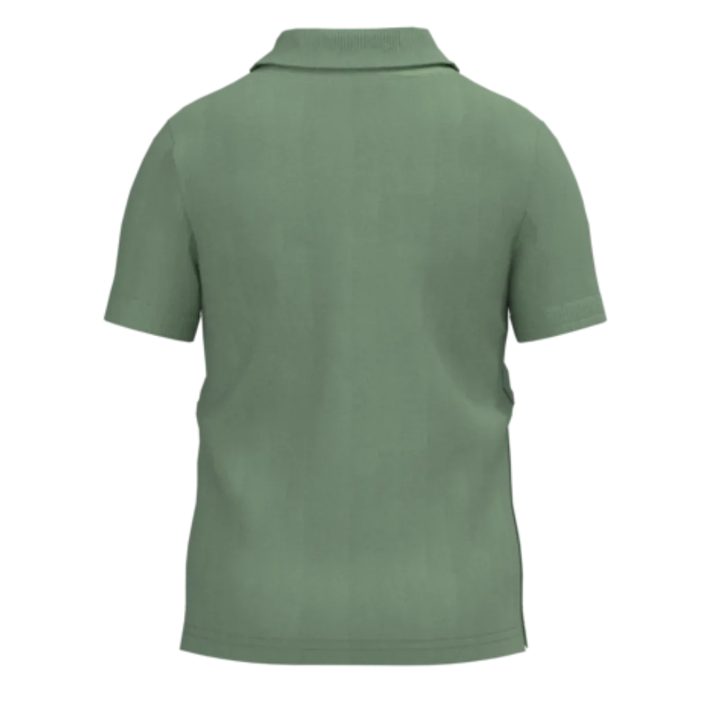 Sap Green Cotton Short Sleeve Polo Shirt for Boys | Lion Roar Graphic Summer Tee | 1915