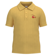 ছেলেদের জন্য হলুদ সুতির ছোট হাতা পোলো শার্ট | হেলিকপ্টার প্যাচ স্মার্ট কিডস পোলো | ১৯১৬