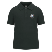 Black Cotton Short Sleeve Polo Shirt for Boys | Rocket Graphic Smart Summer Tee | 1920