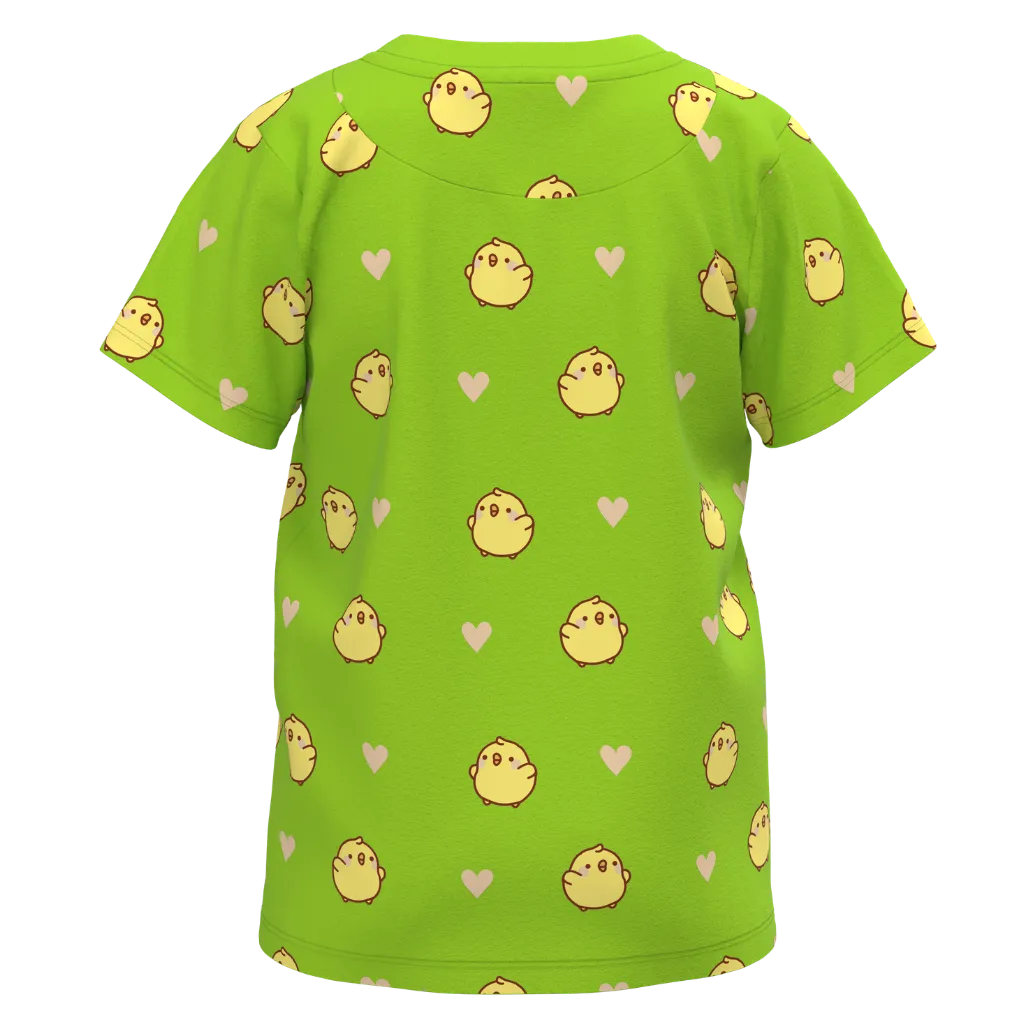 Green t-shirt with yellow chick 