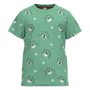 Sea Foam Tiger Print T-Shirt for Boys | Kids Cotton Tee | Cute Animal Print Casual Wear | 1974