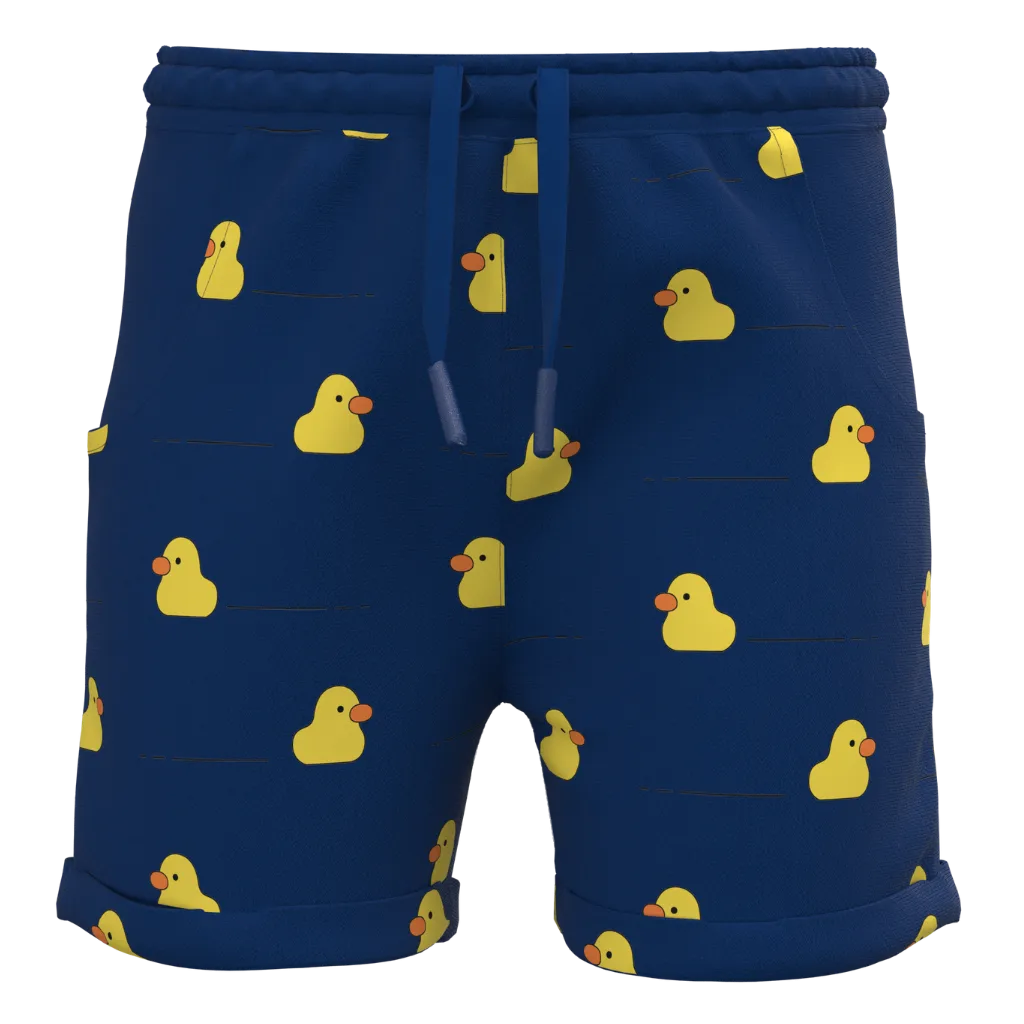 Blue shorts pant with yellow duck pattern