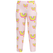 Lilac Rainbow Print Girls Leggings | Kids Cotton Stretch Leggings | Cute Rainbow Pattern Leggings | 2015