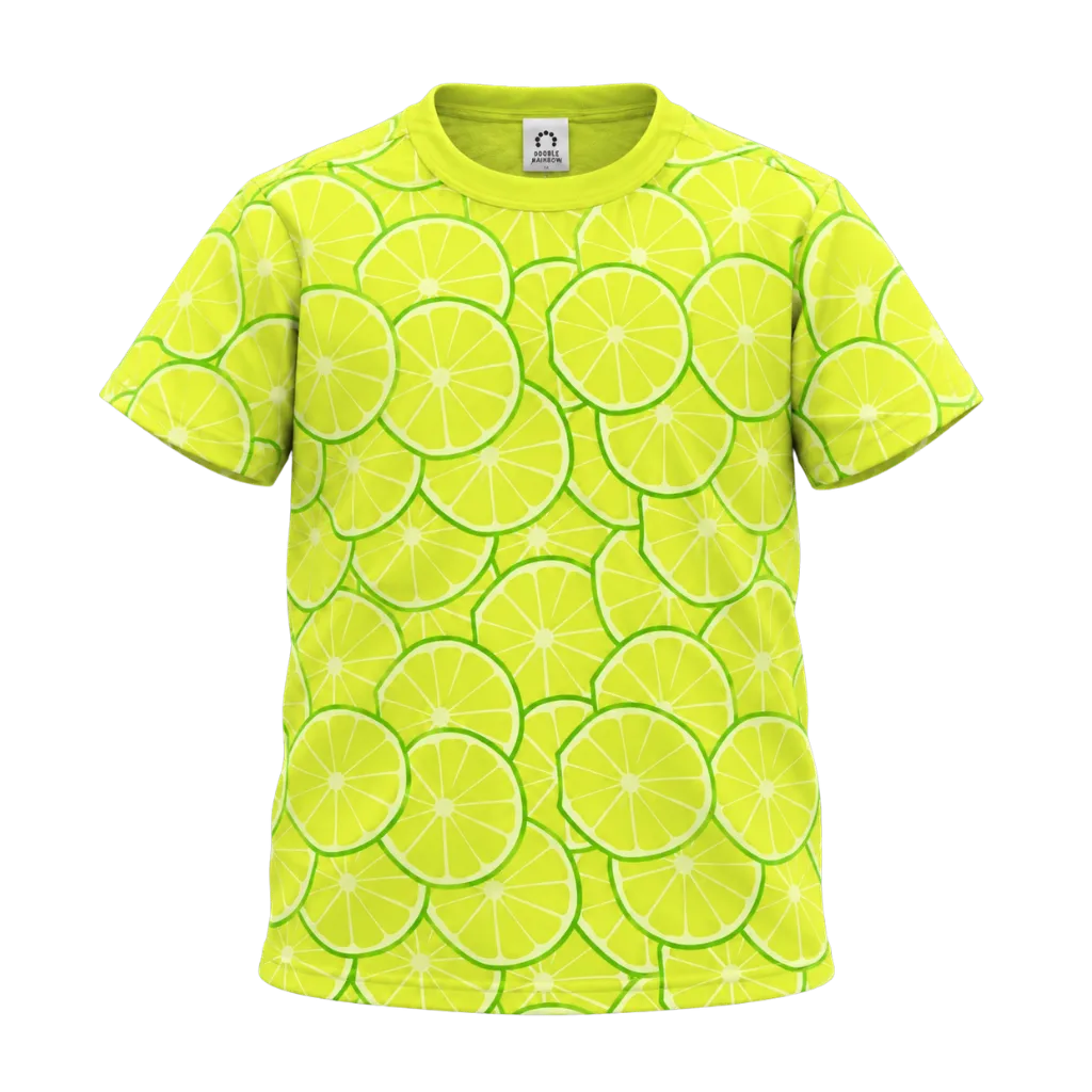 Lemon Boys Printed T-Shirt | All-Over Lime Citrus Print Casual Tee | Comfortable Summer Wear | 2134
