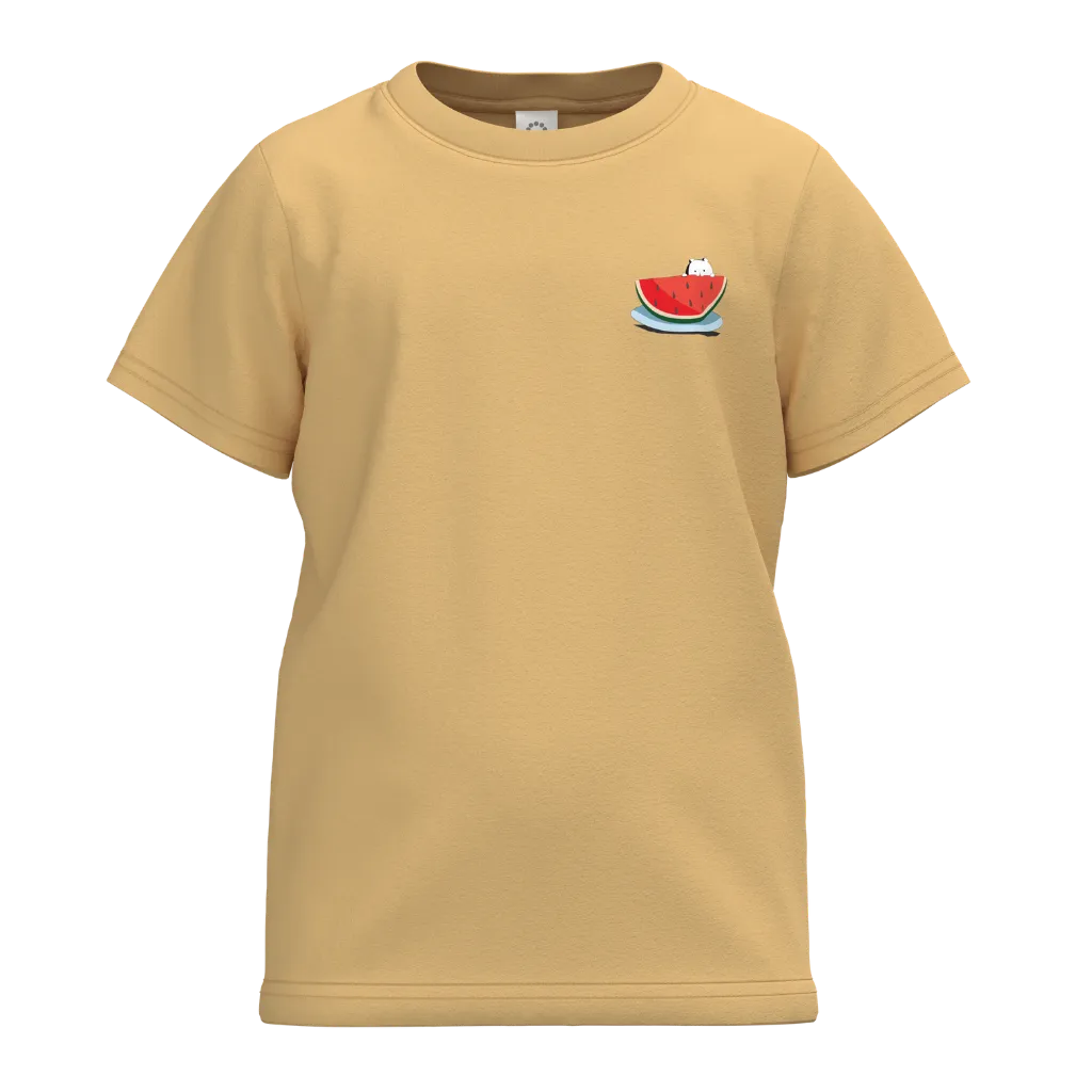 Brown Cotton Short Sleeve T-Shirt for Boys | Soft Everyday Basic Tee | 2136