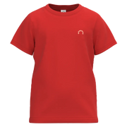 Red t-shirt with a small logo