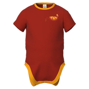Terracotta Cotton Baby Romper for Boys | Citrus Graphic Bodysuit | Soft Infant One-Piece Outfit | 2139