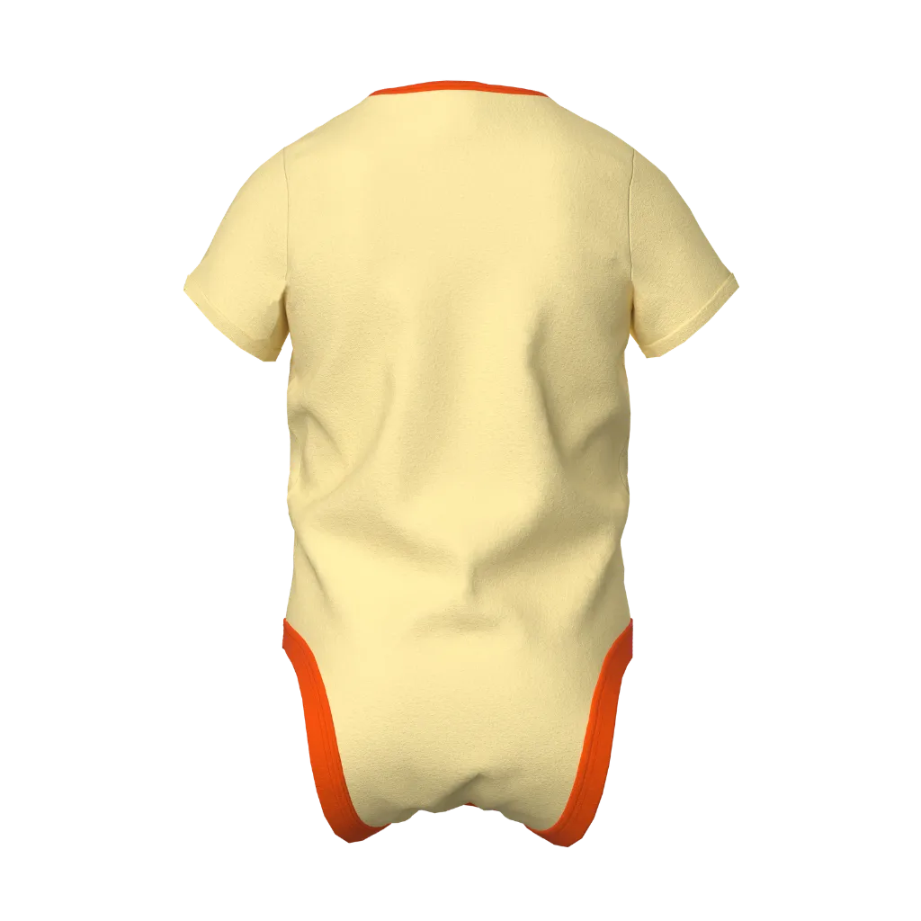 Cream Baby Boy Romper | “Squeezy Pie” Print Bodysuit | Soft Cotton Infant Wear | 2140