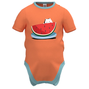Orange Watermelon Print Baby Romper for Boys | Cotton Baby Bodysuit | Cute Summer Baby Outfit | 2141