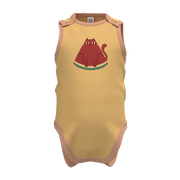 Brown Baby Boy Romper | Cute Cat Print Sleeveless Bodysuit | Soft Cotton Infant Wear | 2142