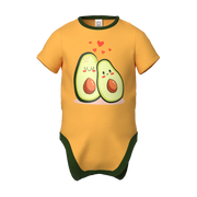 Yellow Baby Boy Romper | Avocado Print Bodysuit | Soft Cotton Infant Wear | 2143