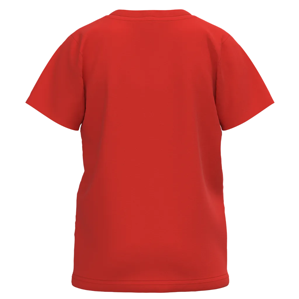 Red Cotton Short Sleeve T-Shirt for Girls | Cute Pineapple Graphic Kids Tee | Soft Everyday Casual Wear | 2146